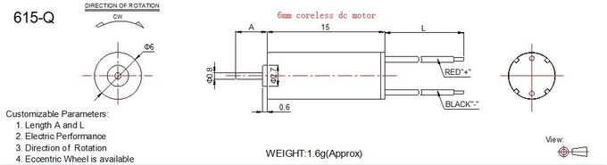 Mini diamètre du moteur 6mm de C.C de Coreless 1.5v 3v pour le petit appareil ménager
