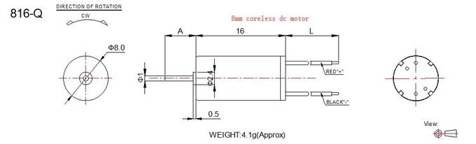 Petit diamètre 1.5v du moteur 8mm de C.C de Coreless - la longueur RoHS de 7.4v 16mm a approuvé